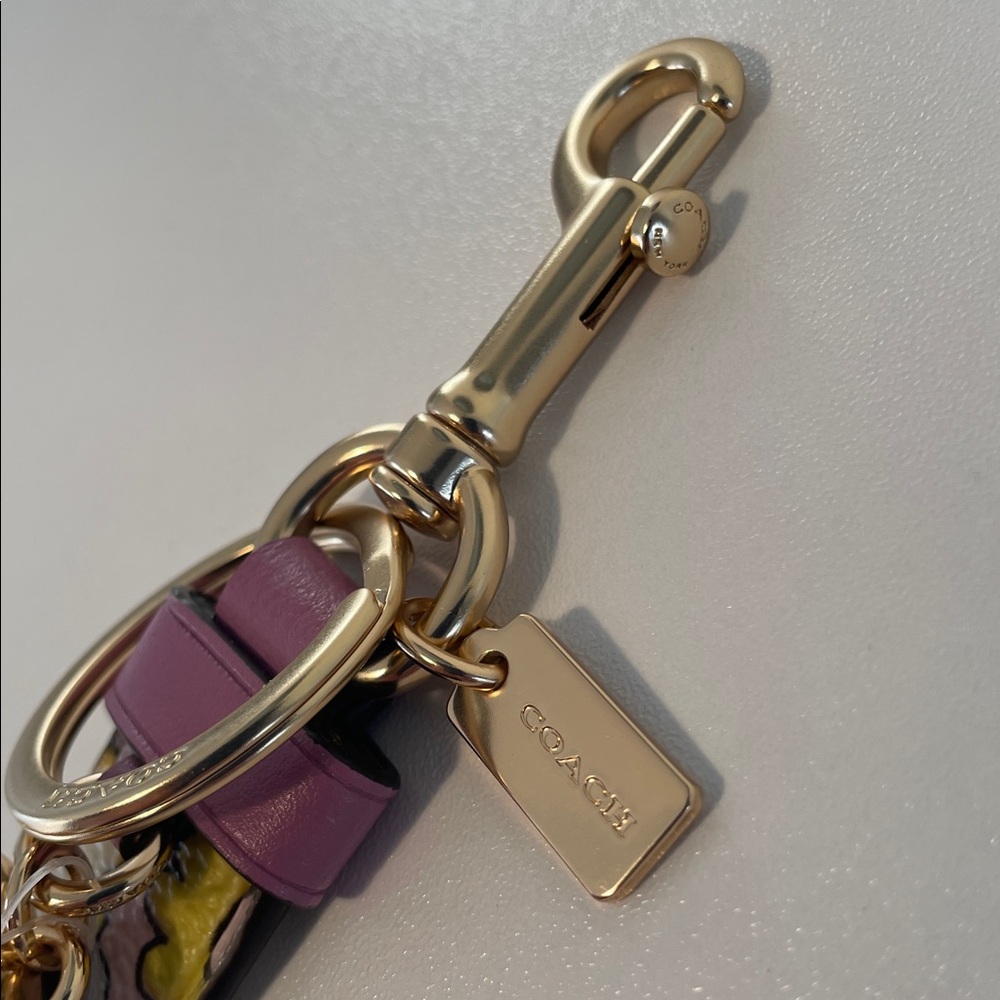 NWOT Coach Trigger Snap Valet Key Fob Keychain Bag Charm - Picture 9 of 10